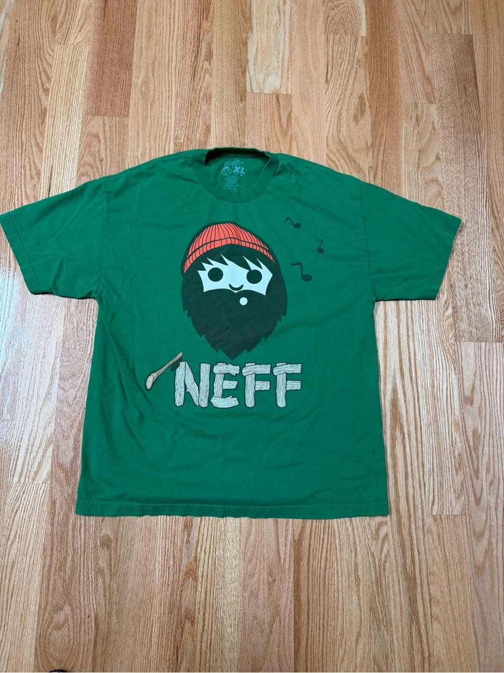 Neff Lumberjack singing T-Shirt Mens XL Tee Green